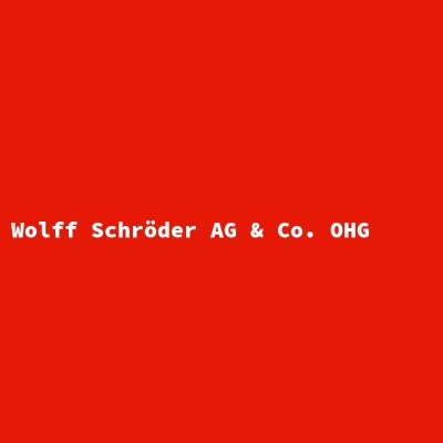 Hersteller: Wolff Schröder AG &amp; Co. OHG